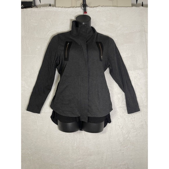 CABI #3184 Jacket Gray Layered Mesh Back‎ Belted M - Picture 2 of 13